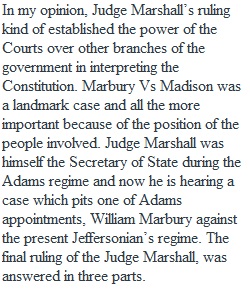 American Government Assignment Madbury Vs Madison